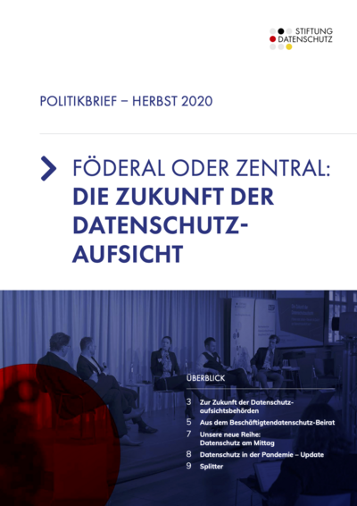 Stiftung Datenschutz Politikbrief Herbst 2020 – Föderal oder zentral: Die Zukunft der Datenschutzaufsicht 